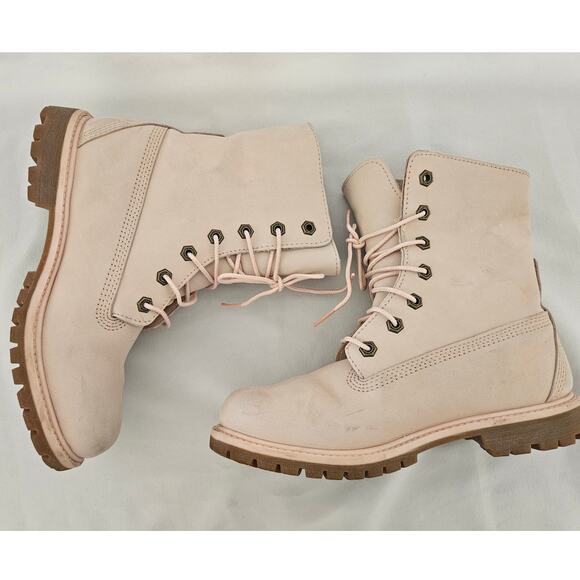 Timberland Women's Light Pink Jayne Waterproof Fold Down Boot sz 7M Fleece Basic - Picture 9 of 9